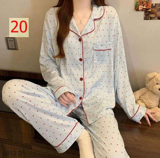25HA0812.01 - PIZAMA DÀI TAY NỮ MẶC NHÀ