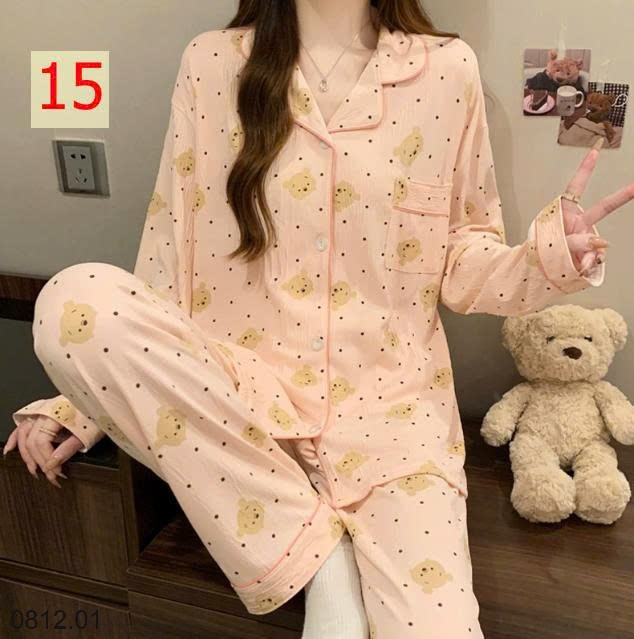 25HA0812.01 - PIZAMA DÀI TAY NỮ MẶC NHÀ