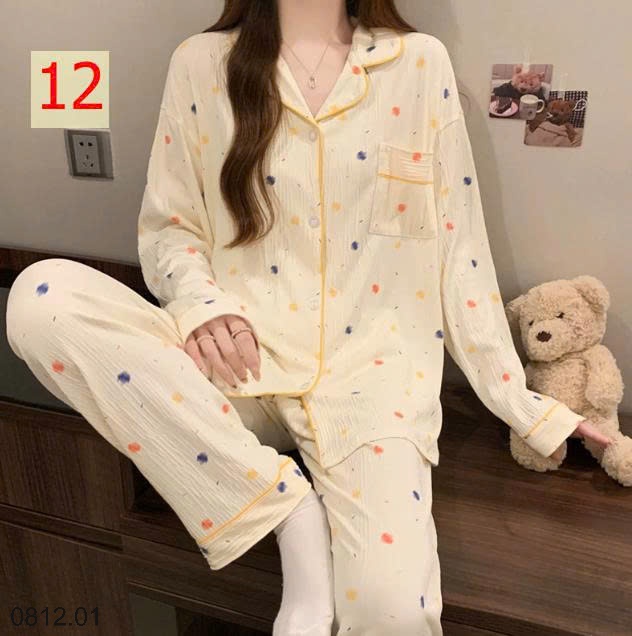 25HA0812.01 - PIZAMA DÀI TAY NỮ MẶC NHÀ
