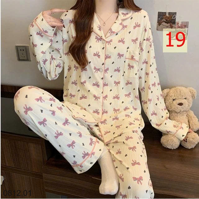 25HA0812.01 - PIZAMA DÀI TAY NỮ MẶC NHÀ