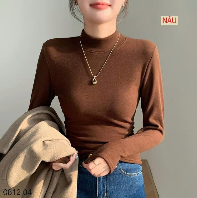 25HA0812.04 - ÁO GIỮ NHIỆT CỔ 3P LÓT LÔNG CHO NỮ