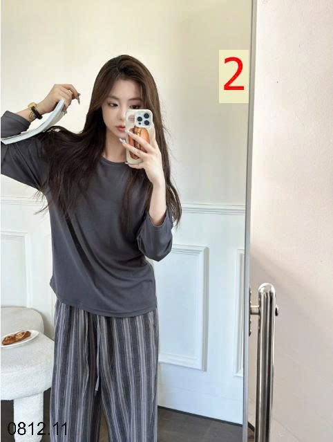 25HA0812.11 - BỘ MẶC NHÀ QUẦN KẺ MOTIE