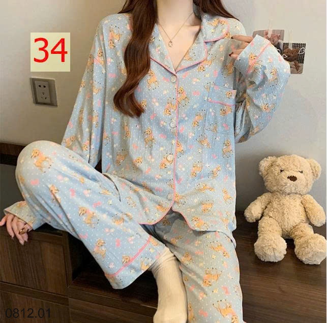 25HA0812.01 - PIZAMA DÀI TAY NỮ MẶC NHÀ