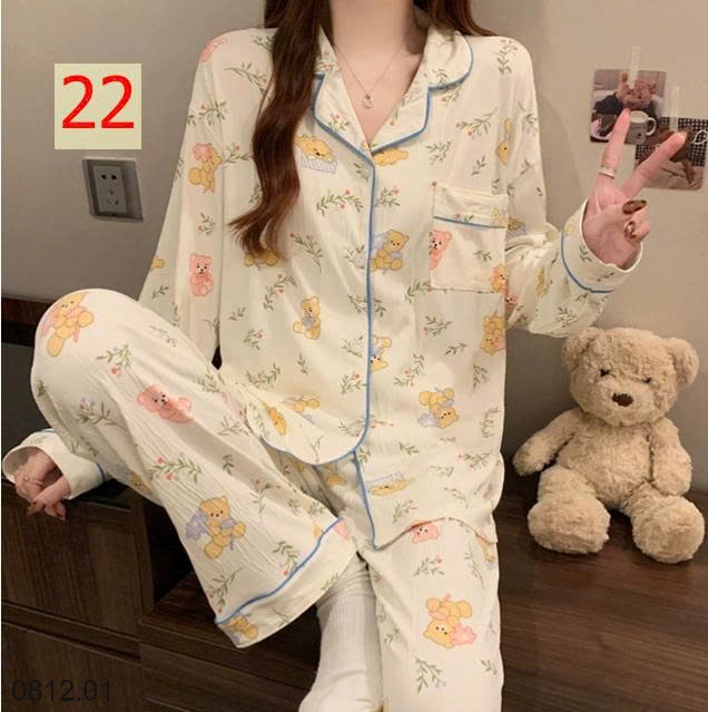 25HA0812.01 - PIZAMA DÀI TAY NỮ MẶC NHÀ