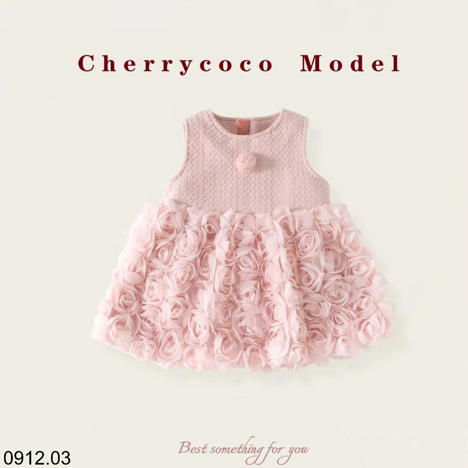 25HA0912.03 - SET VÁY 3 CHI TIẾT CHERRY COCO