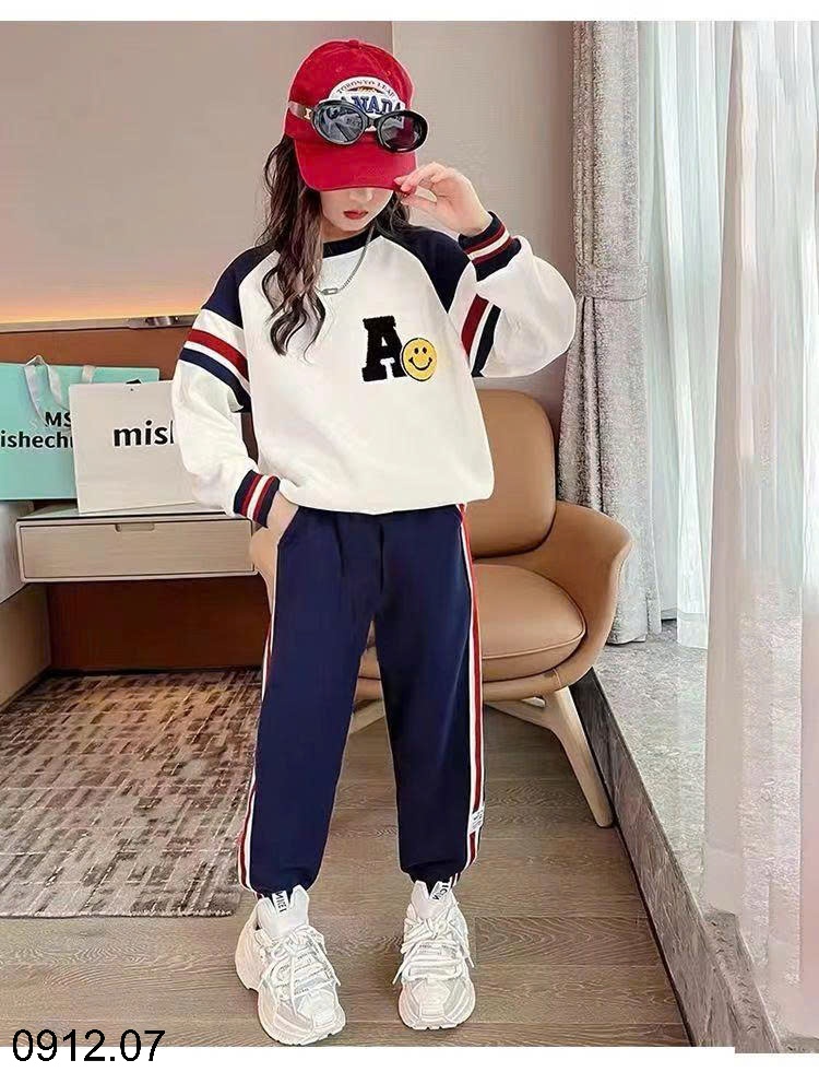 25HA0912.07 - BỘ NỈ CHỮ A SIZE ĐẠI BÉ GÁI