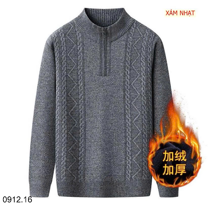 25HA0912.16 - ÁO LEN NAM KÉO KHÓA CỔ