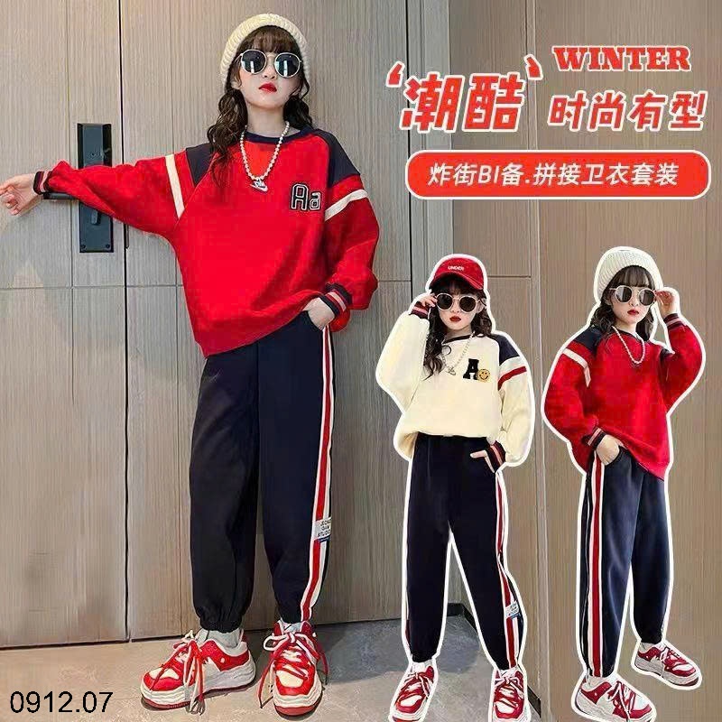 25HA0912.07 - BỘ NỈ CHỮ A SIZE ĐẠI BÉ GÁI