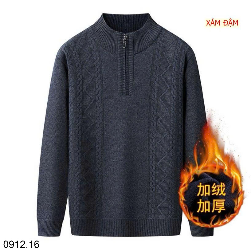 25HA0912.16 - ÁO LEN NAM KÉO KHÓA CỔ