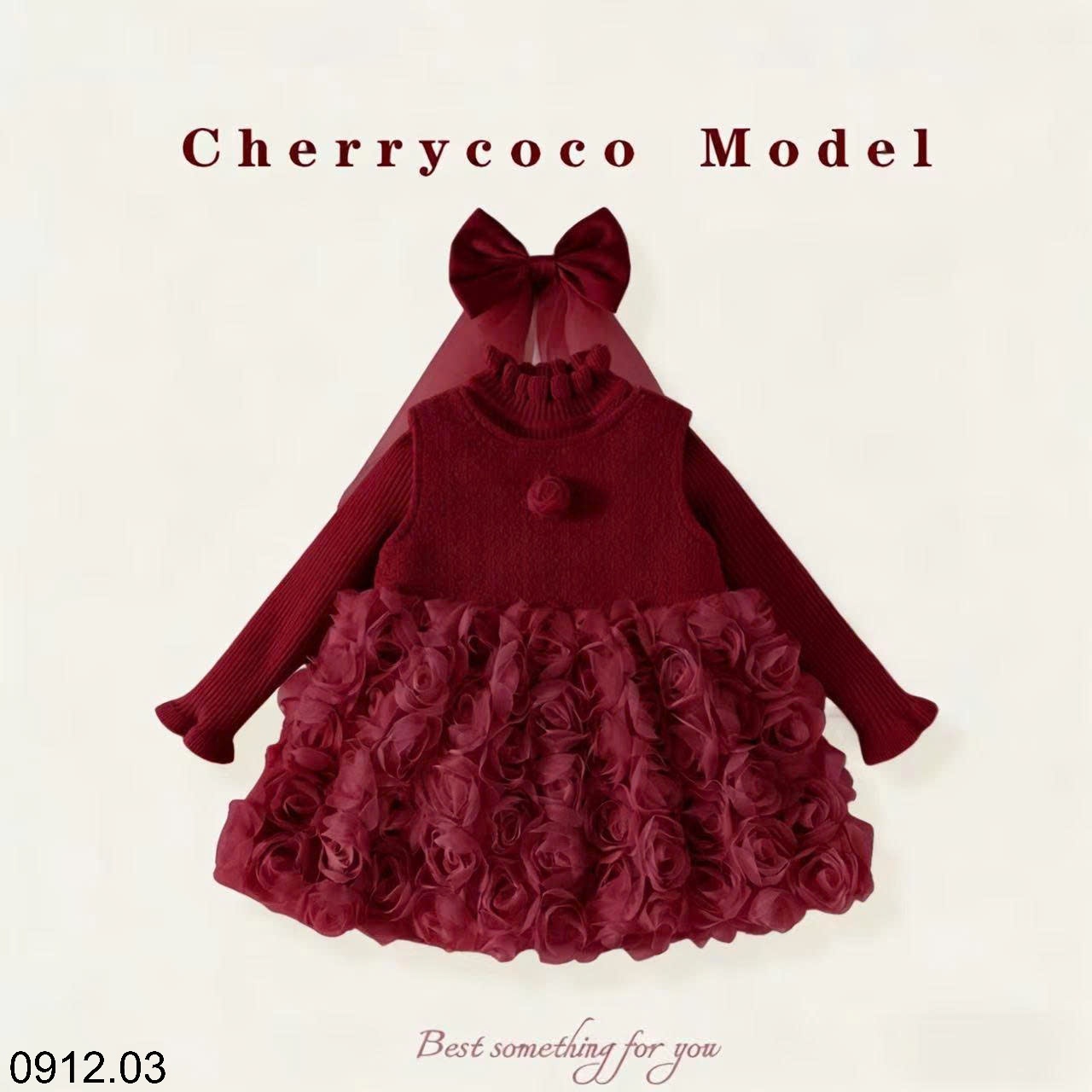 25HA0912.03 - SET VÁY 3 CHI TIẾT CHERRY COCO