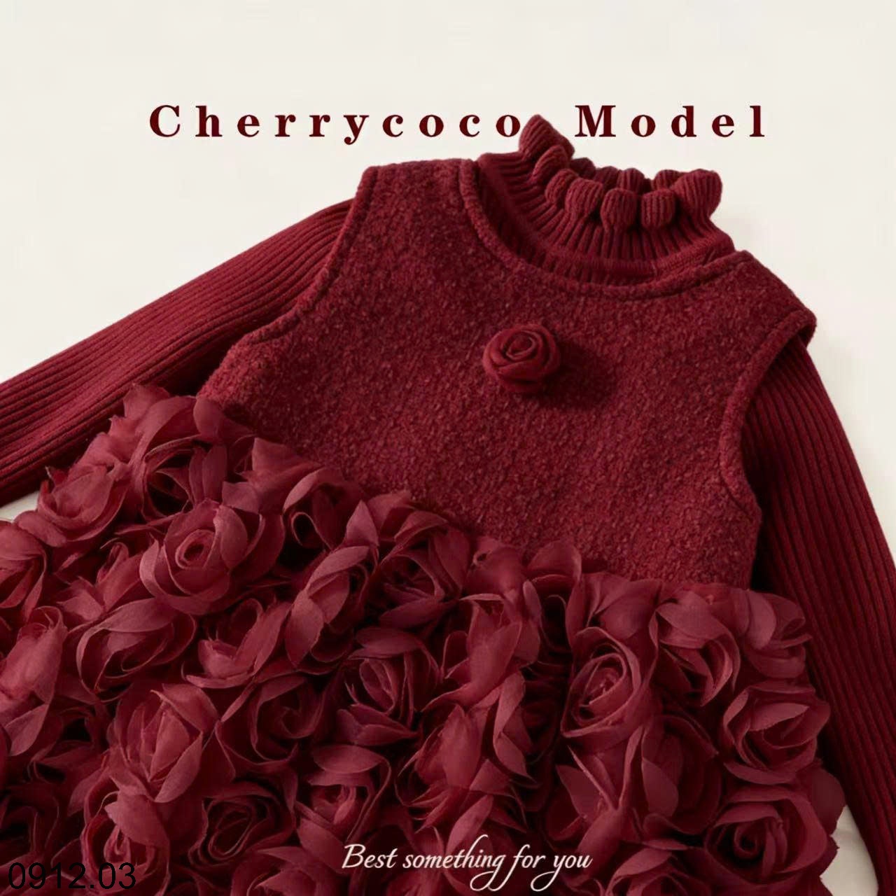 25HA0912.03 - SET VÁY 3 CHI TIẾT CHERRY COCO