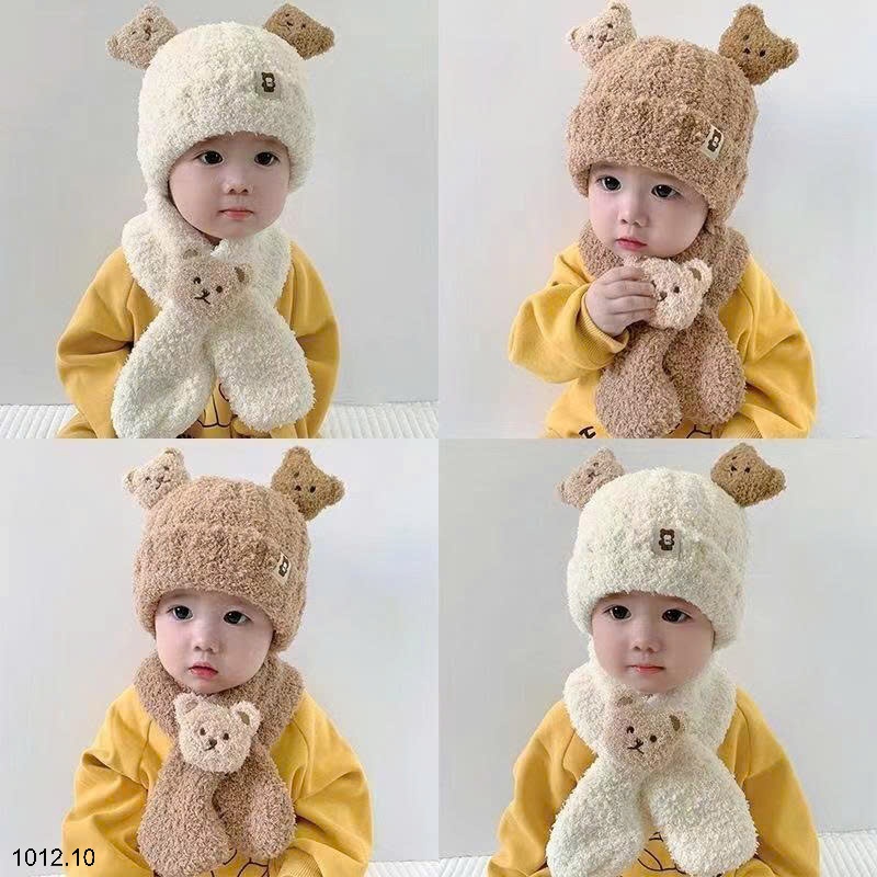 25HA1012.10 - SET MŨ KÈM KHĂN LEN LÔNG CHO BÉ YÊU