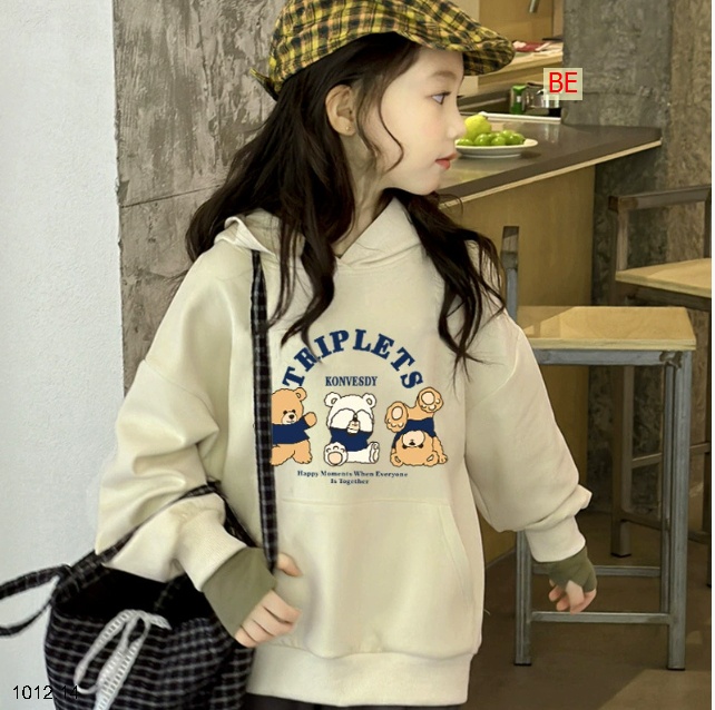 25HA1012.14 - ÁO NỈ HODDIE MŨ TRÙM ĐẦU CHO BÉ