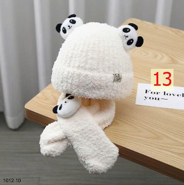 25HA1012.10 - SET MŨ KÈM KHĂN LEN LÔNG CHO BÉ YÊU