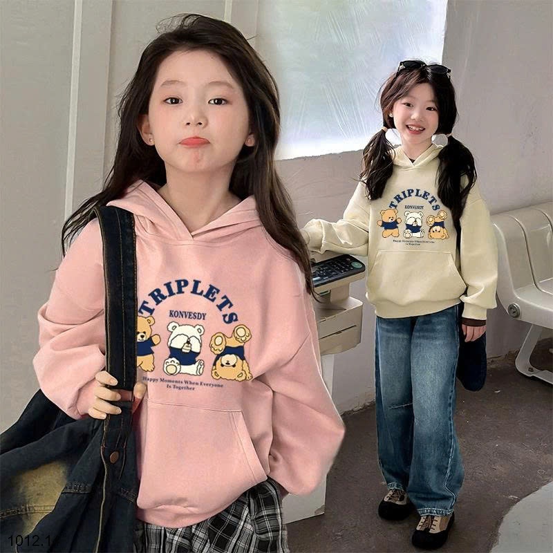 25HA1012.14 - ÁO NỈ HODDIE MŨ TRÙM ĐẦU CHO BÉ