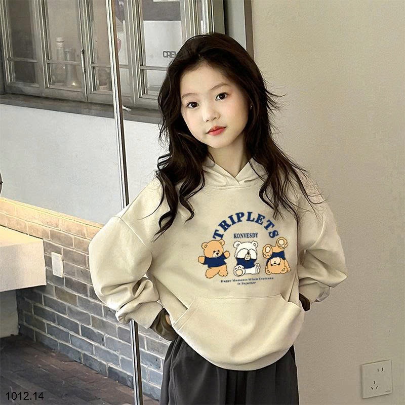 25HA1012.14 - ÁO NỈ HODDIE MŨ TRÙM ĐẦU CHO BÉ