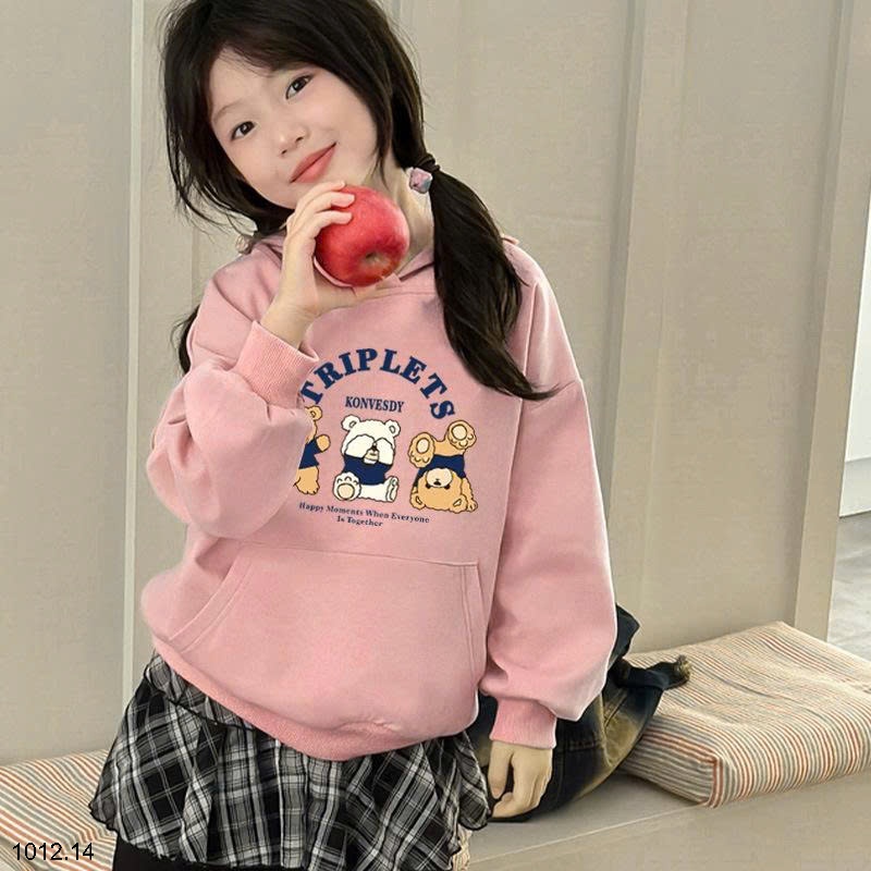 25HA1012.14 - ÁO NỈ HODDIE MŨ TRÙM ĐẦU CHO BÉ