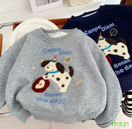 25HA1112.21 - ÁO NỈ HÌNH CÚN CHO BÉ