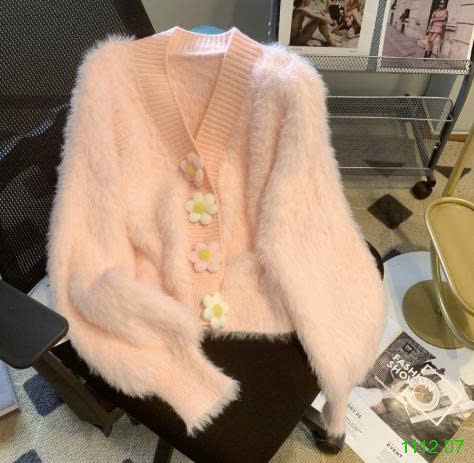 25HA1112.07 - ÁO CARDIGAN LÔNG ĐÍNH HOA CHO NỮ
