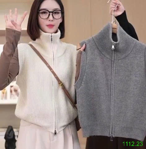 25HA1112.23 - ÁO GILE LEN CỔ CAO KHOÁ KÉO