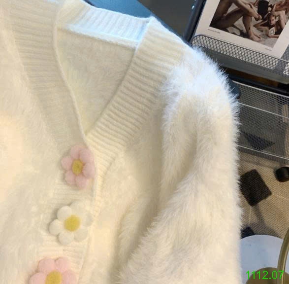 25HA1112.07 - ÁO CARDIGAN LÔNG ĐÍNH HOA CHO NỮ