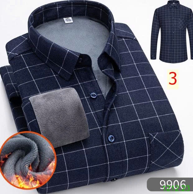 25HA1212.23 - ÁO SƠ MI KẺ LÓT LÔNG NAM
