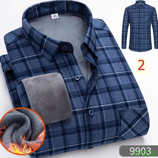 25HA1212.23 - ÁO SƠ MI KẺ LÓT LÔNG NAM