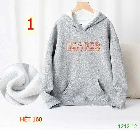 25HA1212.12 - ÁO NỈ HODDIE LÓT LÔNG BÉ TRAI HÃNG AKL