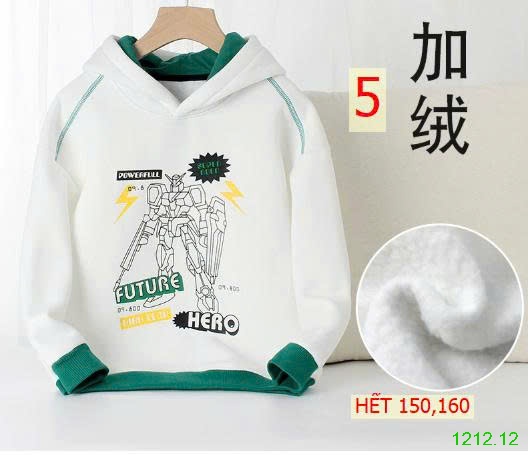25HA1212.12 - ÁO NỈ HODDIE LÓT LÔNG BÉ TRAI HÃNG AKL