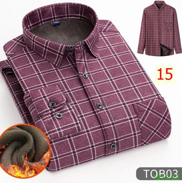 25HA1212.23 - ÁO SƠ MI KẺ LÓT LÔNG NAM