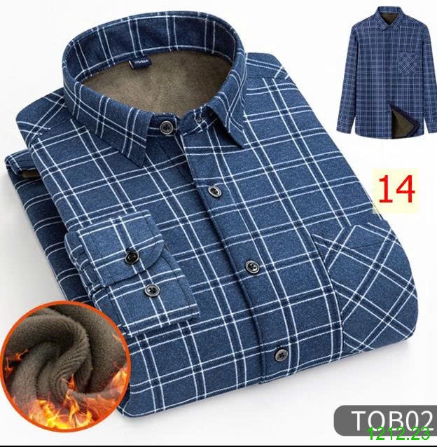 25HA1212.23 - ÁO SƠ MI KẺ LÓT LÔNG NAM