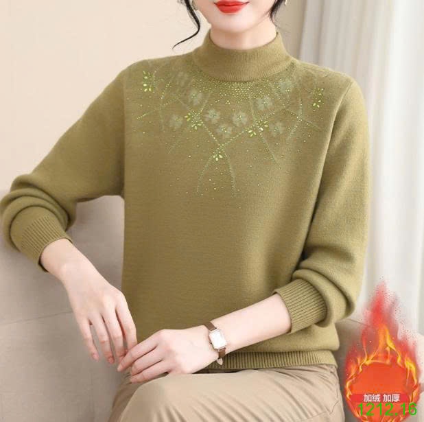 25HA1212.16 - ÁO LEN LÓT LÔNG TRUNG NIÊN CHO MẸ