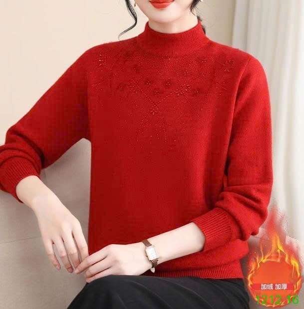 25HA1212.16 - ÁO LEN LÓT LÔNG TRUNG NIÊN CHO MẸ