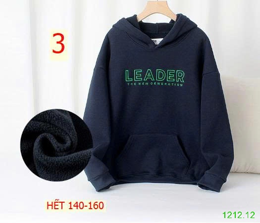 25HA1212.12 - ÁO NỈ HODDIE LÓT LÔNG BÉ TRAI HÃNG AKL