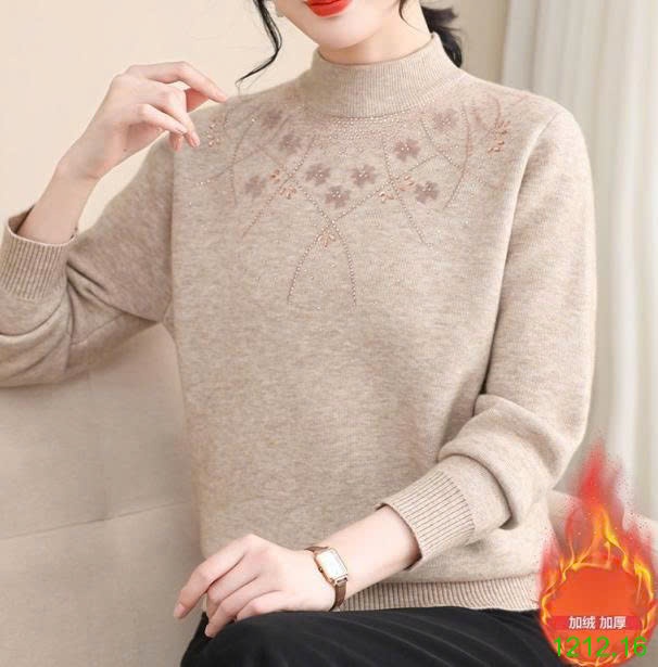 25HA1212.16 - ÁO LEN LÓT LÔNG TRUNG NIÊN CHO MẸ