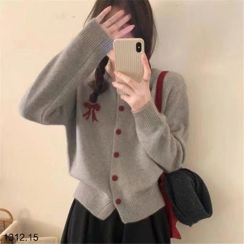 25HA1312.15 - CARDIGAN NƠ CHO NỮ