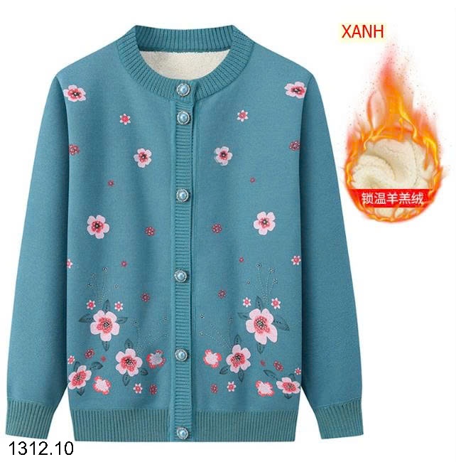 25HA1312.10 - ÁO CARDIGAN LEN TRUNG NIÊN LÓT LÔNG