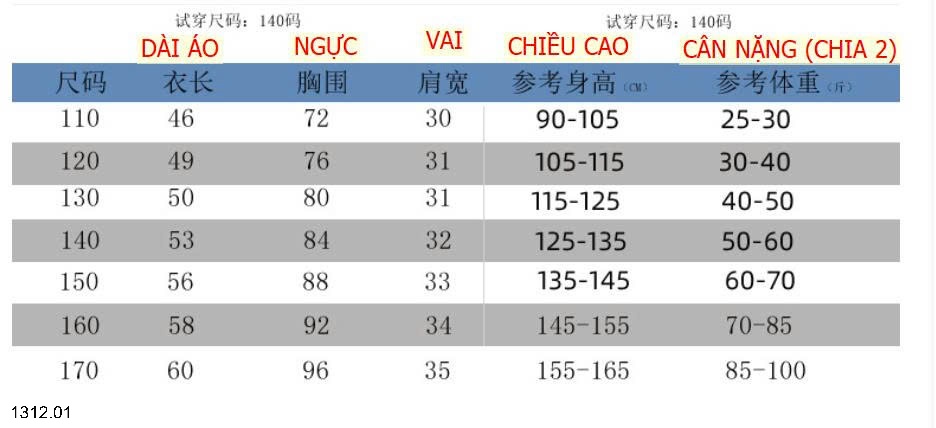 25HA1312.01 - ÁO GILE LÔNG VŨ SIZE ĐẠI CHO BÉ YÊU