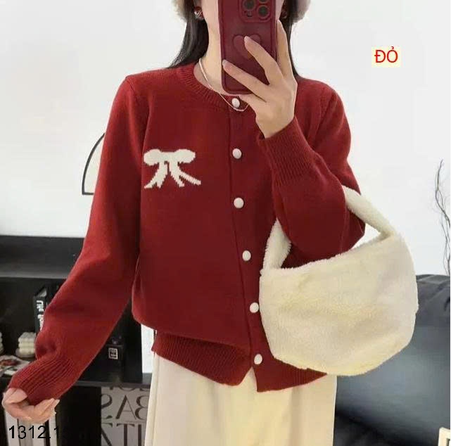 25HA1312.15 - CARDIGAN NƠ CHO NỮ