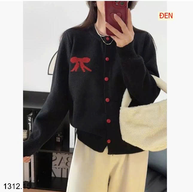 25HA1312.15 - CARDIGAN NƠ CHO NỮ