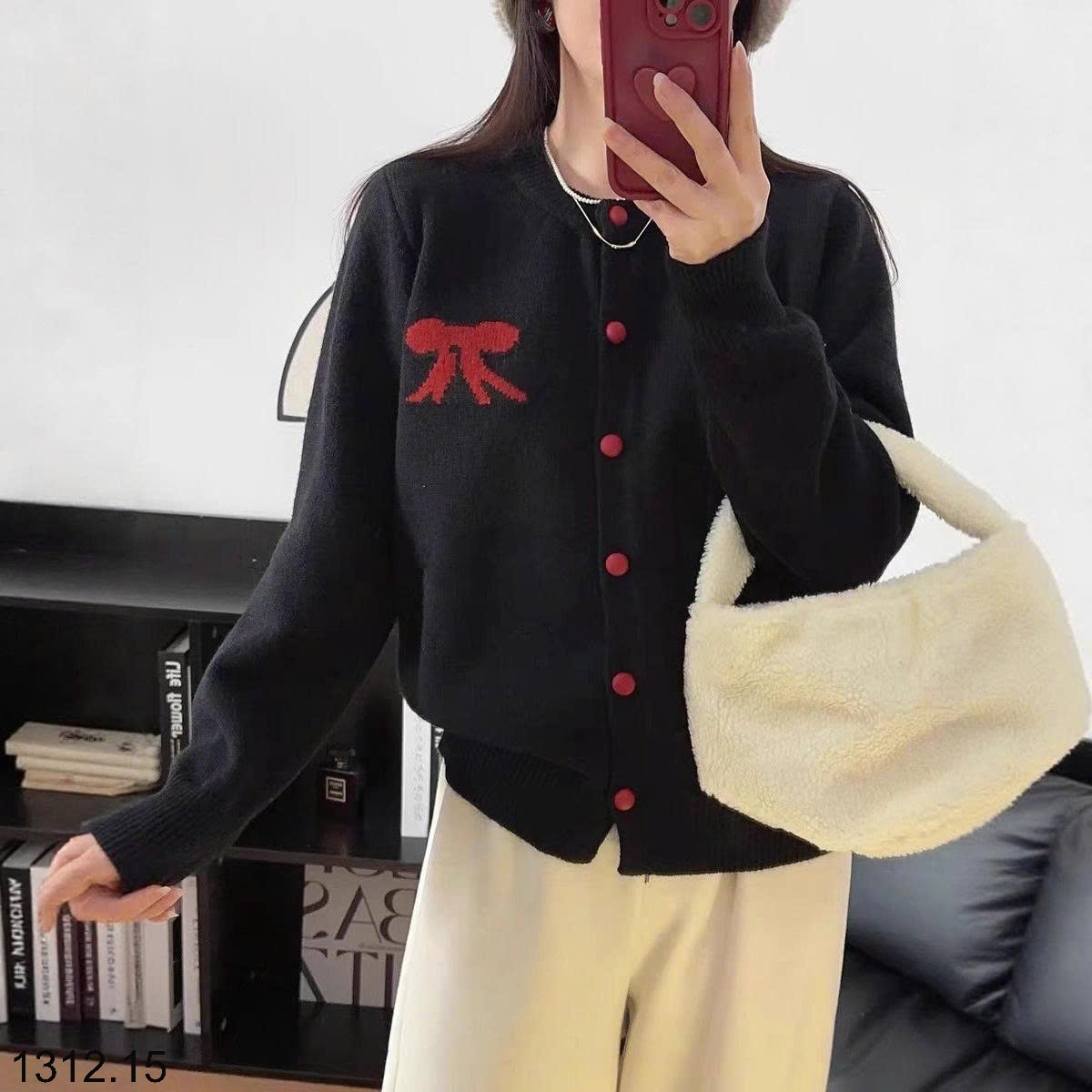 25HA1312.15 - CARDIGAN NƠ CHO NỮ