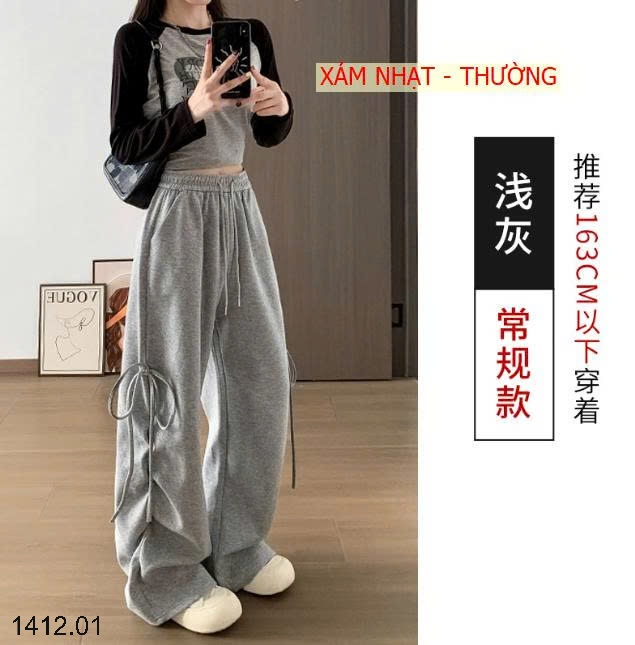 25HA1412.01 - QUẦN ỐNG SUÔNG BUỘC NƠ CHO NỮ