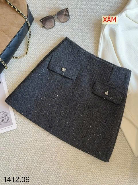 25HA1412.09 - CHÂN VÁY CHỮ A BLING ANNA