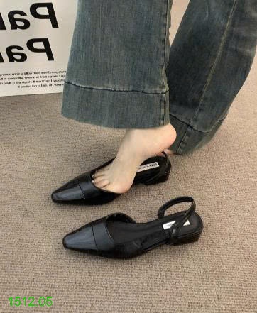 25HA1512.05 - SANDAL BÍT MŨI PHỐI DA BÓNG