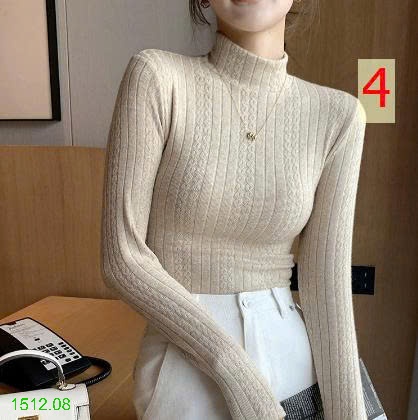 25HA1512.08 - ÁO LEN GÂN CỔ LỌ