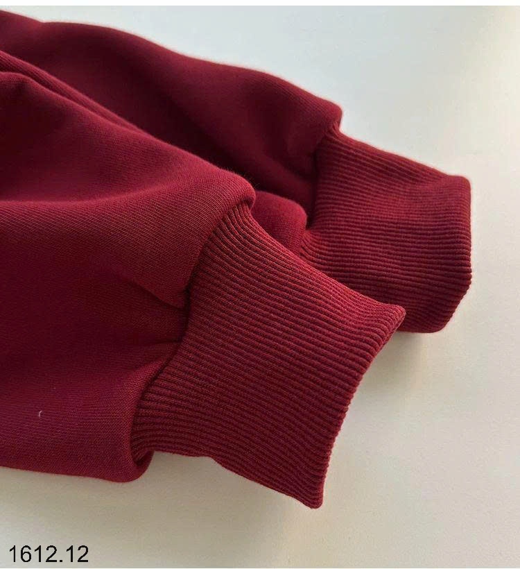 25HA1612.12 - ÁO NỈ ĐỎ HODDIE LÓT LÔNG BÉ TRAI