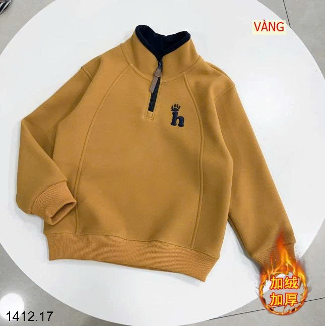 25HA1412.17 - ÁO NỈ CHỮ H LÓT LÔNG CHO BÉ