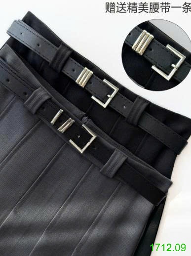 25HA1712.09 - CHÂN VÁY XẾP LY DÁNG DÀI KÈM THẮT LƯNG ANNA