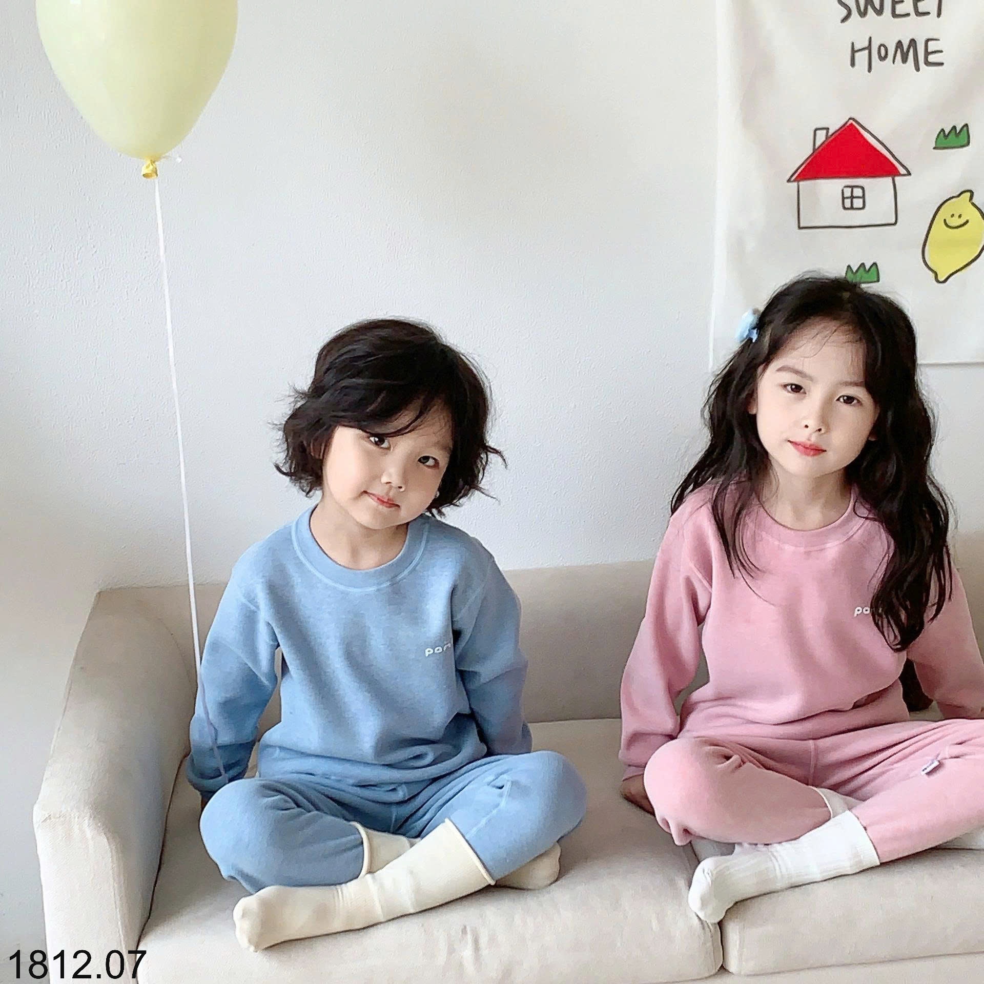 25HA1812.07 - BỘ NỈ KẺ LÓT LÔNG CỪU SIÊU ẤM CHO BÉ