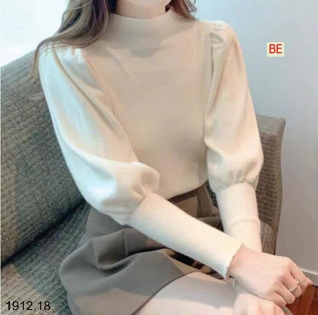 25HA1912.18 - ÁO LEN CỔ LỌ NỮ TAY PHỒNG